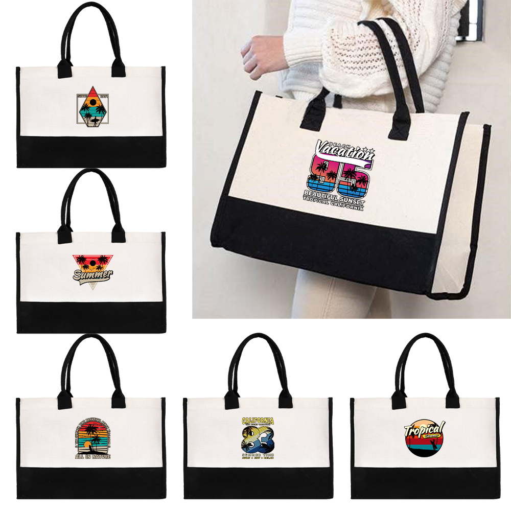 Women Bags Jute - Элегантная пляжная сумка из джута для