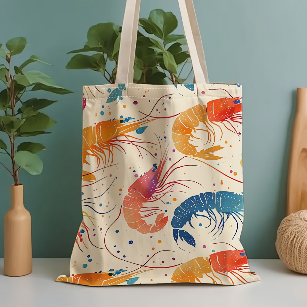 Women'S Bags Very - Сумка-тоут с красочным рисунком креветок, большая