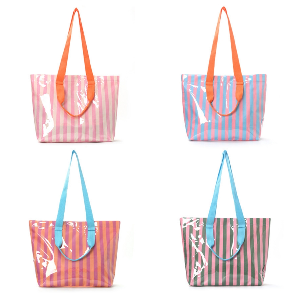 Women'S Reebok Bags - Красочная полосатая сумка-тоут для женщин, водонепроницаемая,