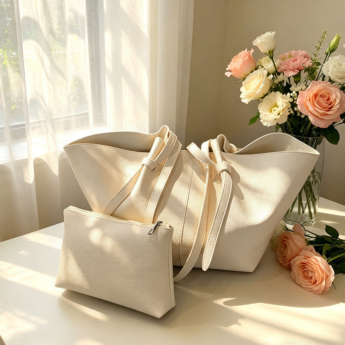 Women Bags Mk - Модная минималистичная сумка-тоут большой вместимости в