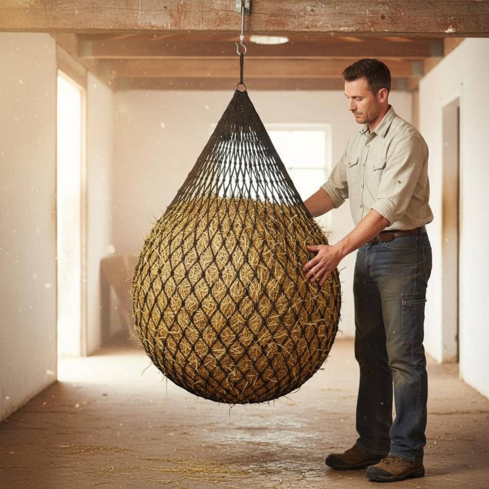 Mesh Net Bag - Большая сетка для сена, легко наполняемая,