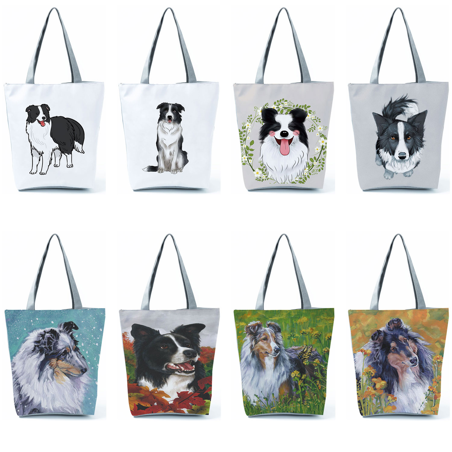 Women'S Reebok Bags - Повседневные сумки Collie с принтом собаки,