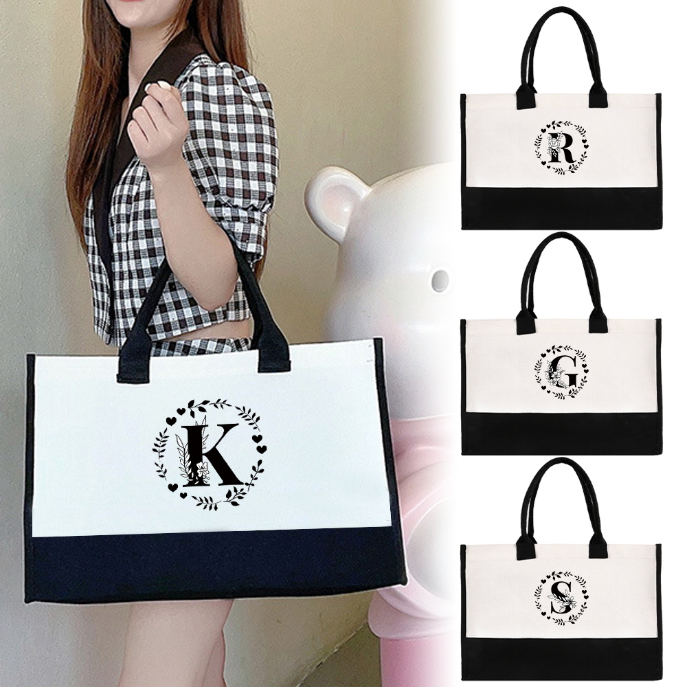 Women Bags Jute - Портативная сумка-шоппер большой вместимости, многоразовая и